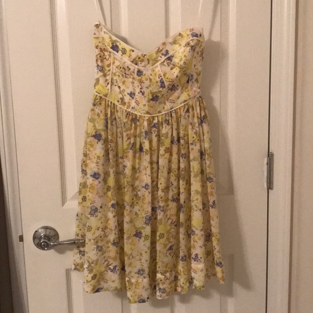 Strapless Floral Dress
